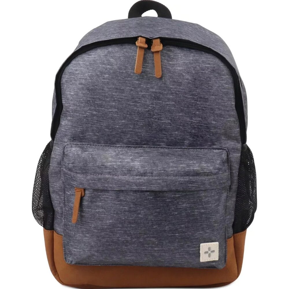 Backpack Book Bag Gray Sun Stone Heather Gray School Laptop Work Travel NWT